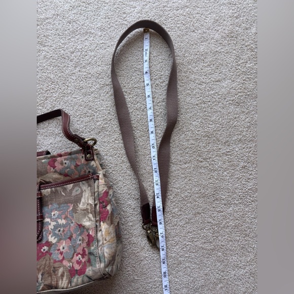 👜 Vintage Fossil Floral Canvas & Leather Shoulder / Crossbody Bag (Y2K) - Picture 12 of 16